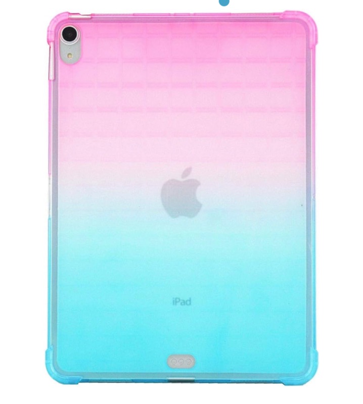 Photo 1 of Case for Apple iPad Pro 11 inch 4th/3rd/2nd/1st Generation (2022/2021/2020/2018) & 10.9" iPad Air 5th/4th Gen (2022/2020) Translucent Frosted TPU Back Matte Clear Thin Cover, Pink & Green