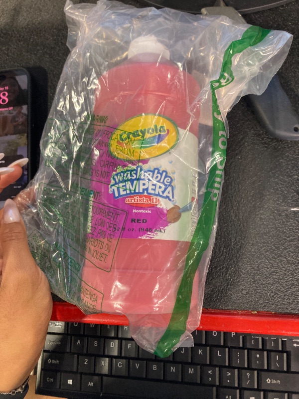Photo 1 of Crayola Washable Tempera Paint For Kids, Red Paint, Classroom Supplies, Non Toxic, 32 Oz Squeeze Bottle