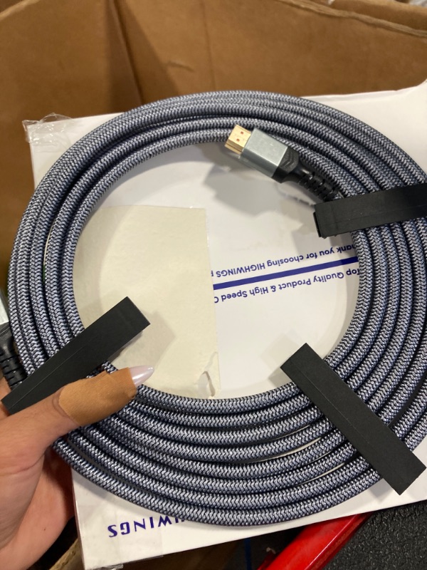 Photo 2 of Highwings 8K 10K HDMI Cable 48Gbps 6.6FT/2M, Certified Ultra High Speed HDMI® Cable Braided Cord-4K@120Hz 8K@60Hz, DTS:X, HDCP 2.2 & 2.3, HDR 10 Compatible with Roku TV/PS5/HDTV/Blu-ray
