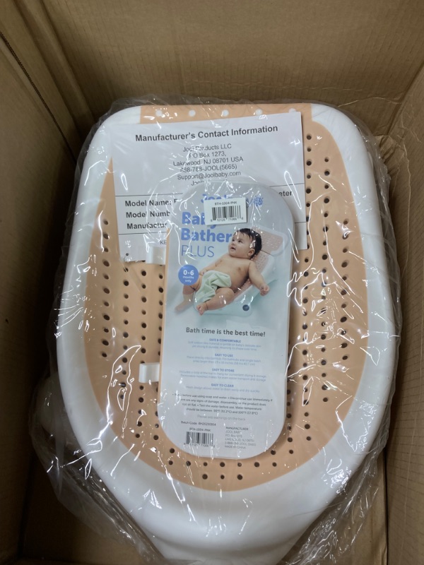 Photo 1 of Baby Bather Plus - Bath Support with Thermometer for Bathtub or Sink (0-6 Months) Slip-Resistant & Ergonomic for Newborn Infant (Pink) - Jool Baby PLUS (with Thermometer) Pink