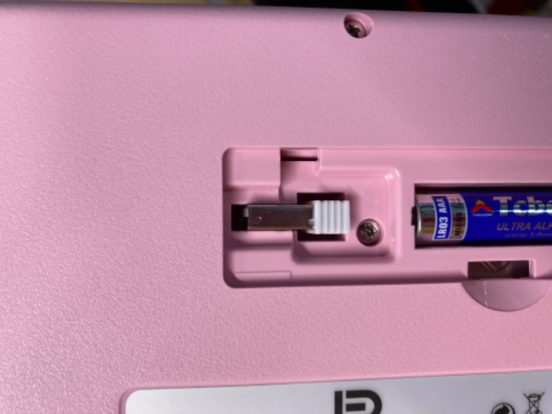 Photo 1 of HUO JI Wireless Keyboard Multi-Device, Bluetooth and 2.4G Dual Mode for iPad, Switch to 3 Devices for Tablet, PC, Smart TV, Cellphone, iOS Android Windows, Pink 2.4G+bluetooth, Pink