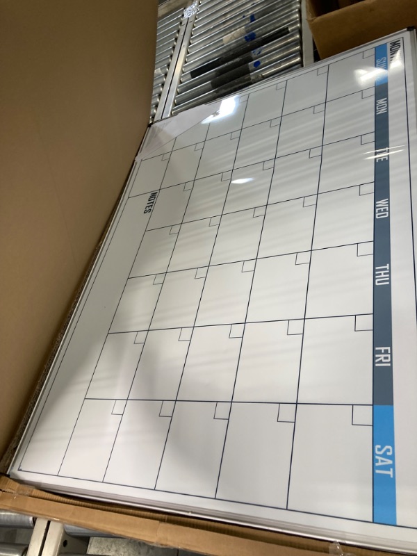 Photo 2 of XBoard Magnetic Calendar Whiteboard 48" x 36" - Monthly Calendar Dry Erase Board, White Board + Colorful Calendar Board, Silver Aluminium Framed Monthly Planning Board 48" x 36" --- Calendar