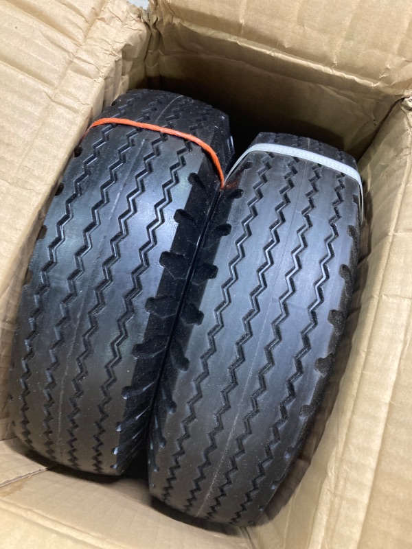 Photo 3 of 2-Pack 4.10/3.50-6" Flat Free Tire with Rim,13" Hand Truck Utility Universal Wheels, 3" Centered Hub with 5/8" Ball Bearings,w/Grease Fitting,410/350-6",410/350x6