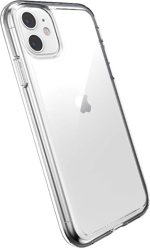 Photo 1 of Speck iPhone 11 Clear Case - Drop Protection & Scratch Resistant, Anti-Yellowing & Anti-Fade with Dual Layer Protetective, Slim, Transparent Design - Crystal Clear iPhone 11 Cases - GemShell
