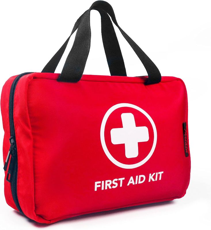 Photo 1 of 330 Piece First Aid Kit, Premium Waterproof Compact Trauma Medical Kits for Any Emergencies, Ideal for Home, Office, Car, Travel, Outdoor, Camping, Hiking, Boating (Red)
