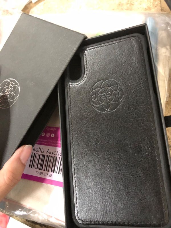 Photo 1 of Dreem Fibonacci 2-in-1 Wallet Case for Apple iPhone X & Xs - Luxury Vegan Leather, Magnetic Detachable Shockproof Phone Case, RFID Card Protection, 2-Way Flip Stand - Black
