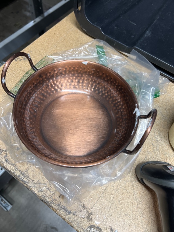 Photo 2 of Thirstystone Copper Urban Farm Finish Balti Dish w/Handles