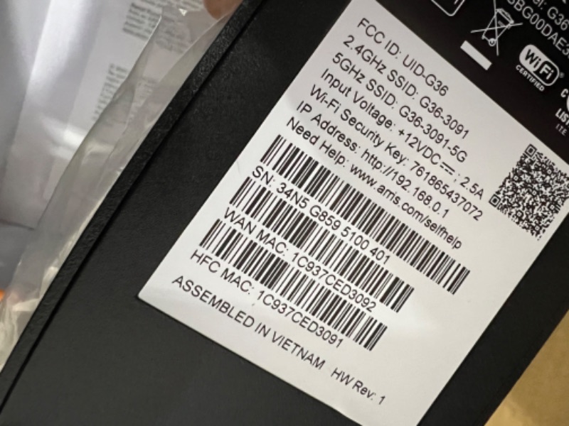 Photo 2 of ARRIS Surfboard G36 DOCSIS 3.1 Multi-Gigabit Cable Modem & AX3000 Wi-Fi Router | Comcast Xfinity, Cox, Spectrum| Four 2.5 Gbps Ports | 1.2 Gbps Max Internet Speeds | 4 OFDM Channels | 2 Year Warranty Cable Modem Router - DOCSIS 3.1 Gigabit