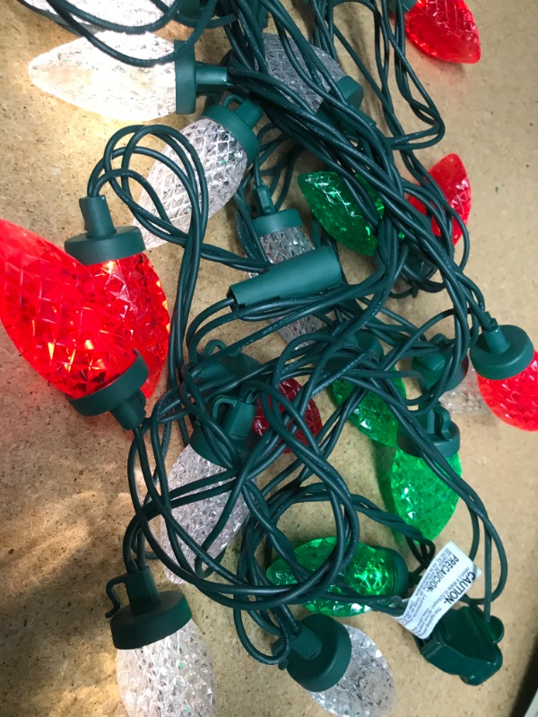 Photo 2 of 25-Count 24.5-ft Red/Green LED Plug-In Christmas String Lights
