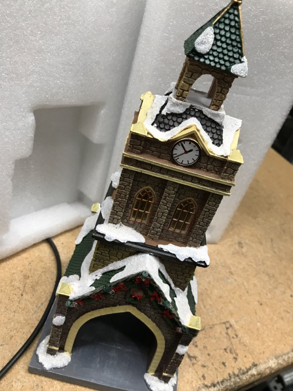 Photo 2 of 2023 Carole Towne Collection Gibson Street Clock Tower LED Christmas Village
