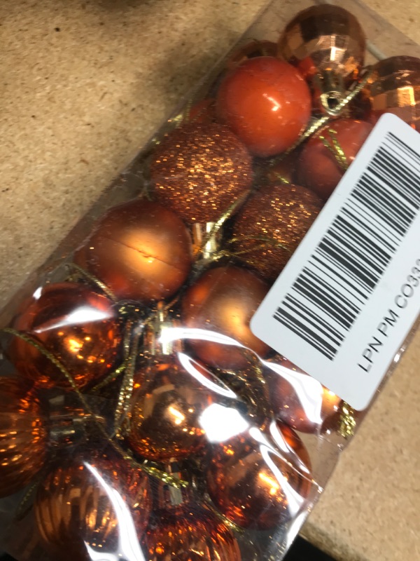 Photo 2 of 36 Pieces Christmas Ball Ornaments Plastic Ball Baubles Decoration for Tree with Hanging Loop Christmas Halloween Party Indoor Outdoor, 1.18 Inch (Bronze)