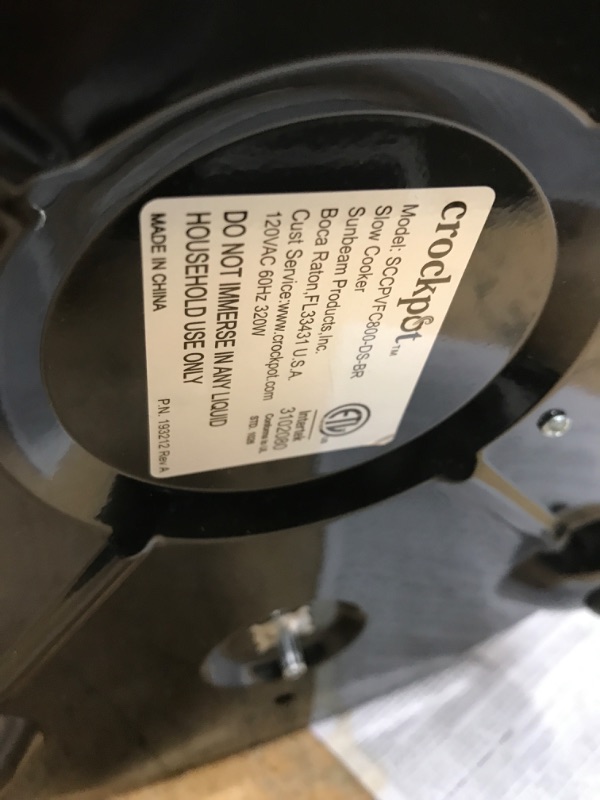 Photo 1 of ***see notes***Crockpot 8 Quart Slow Cooker with Auto Warm Setting and Cookbook, Black Stainless Steel