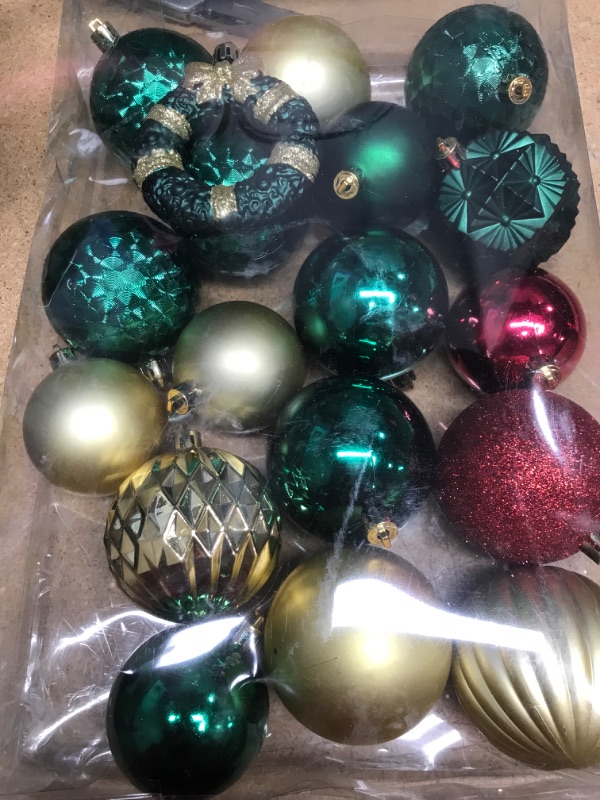 Photo 1 of 20pcs 80mm Traditional Red Green Gold Christmas Ball Ornaments Decor