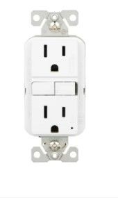 Photo 1 of Eaton 15-Amp 125-volt Tamper Resistant GFCI Residential Decorator Outlet, White
