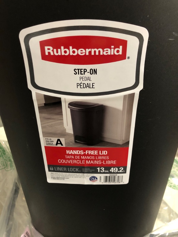 Photo 5 of * see clerk notes *
Rubbermaid Classic 13 Gallon Step-On Trash Can with Lid, Black Waste Bin