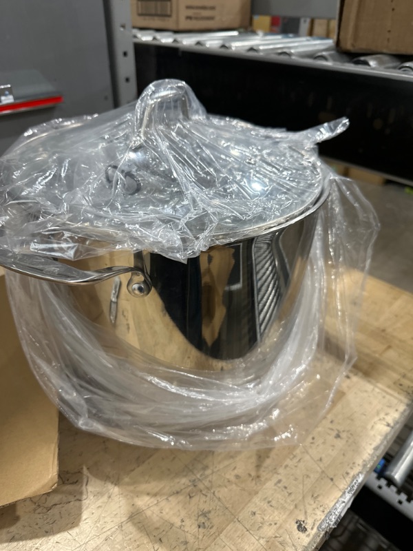Photo 1 of 15-Quart Stainless Steel Stock Pot - 18/8 Food Grade Stainless Steel Heavy Duty Induction - Large Stock Pot, Stew Pot, Simmering Pot, Soup Pot with See Through Lid, Dishwasher Safe - NutriChef NCSP23 19 Quart Pot
