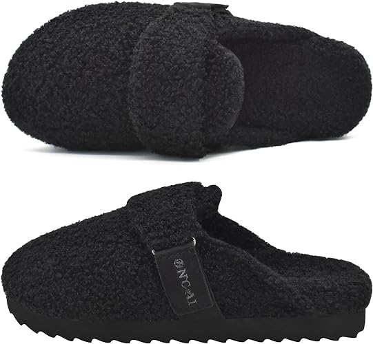 Photo 1 of ONCAI Women's Slippers,Cute Fluff Sherpa Faux Fur Scuff Garden Clogs Slip on House Slippers with Polar Fleece Lining Memory Foam Footbed and Indoor/Outdoor Rubber Hard Soless (US Size 6-11)
