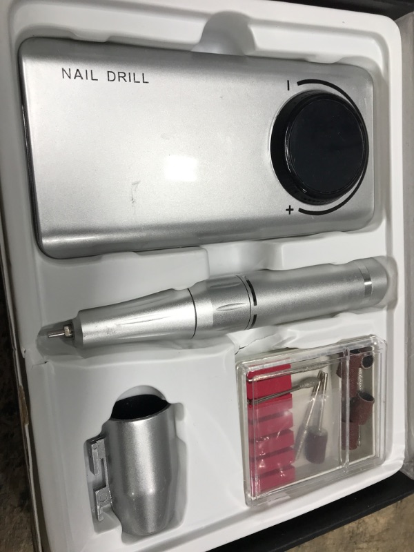 Photo 2 of Professional Electric Nail Drill Machine, Portable Rechargeable 35000RPM Nail Drill for Acrylic Gel Nails, Manicure Pedicure Polishing Shape Tools for Home and Salon Use