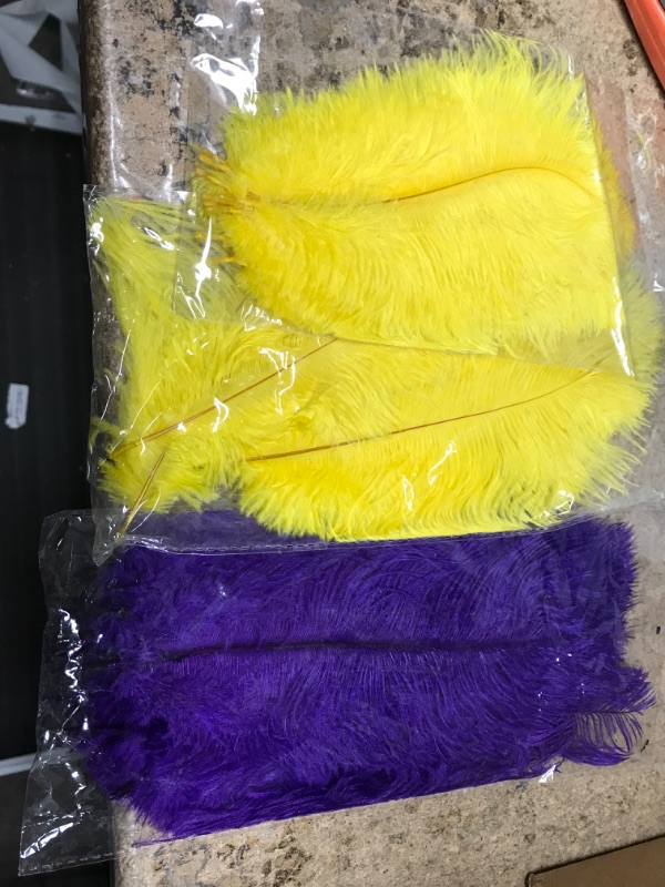 Photo 1 of 30PCS FEATHERS YELLOW AND PURPLE 