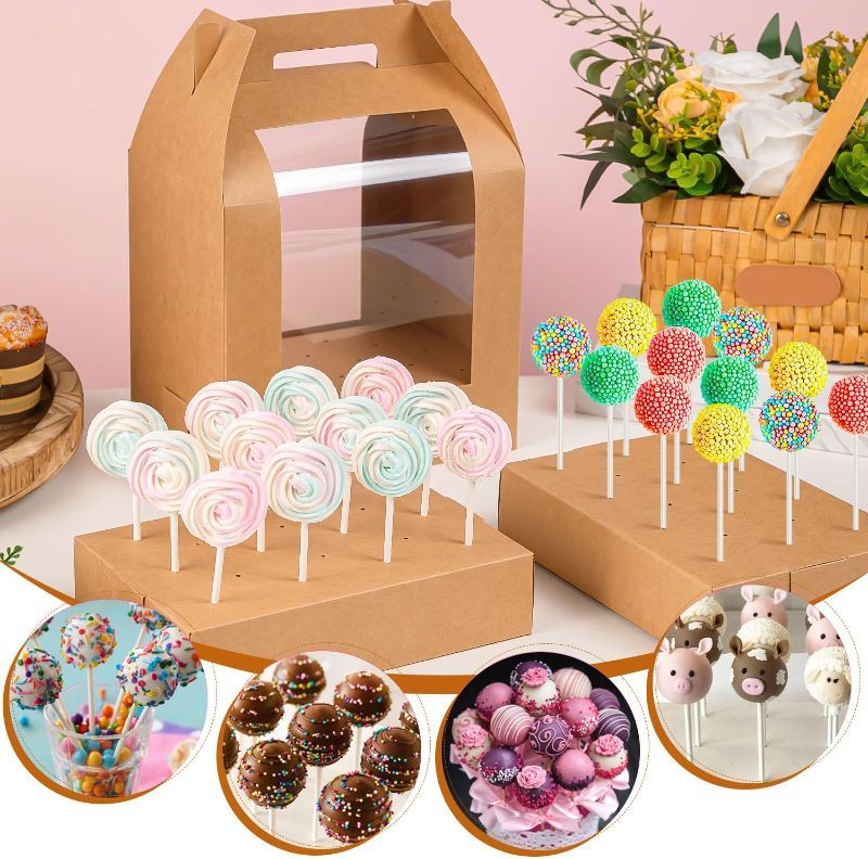 Photo 1 of 12 PCS CAKE POP BOXES BROWN 