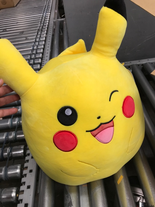 Photo 2 of Squishmallows Pokemon 14-Inch Pikachu Plush - Add Pikachu to Your Squad, Ultrasoft Stuffed Animal Large Plush, Official Kelly Toy Plush