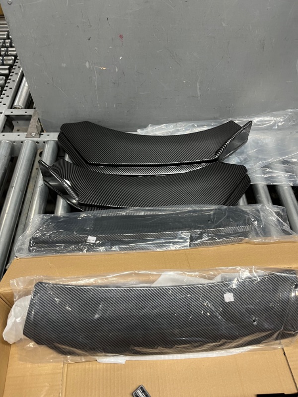 Photo 1 of KEEPDSGN Car Front Bumper Lip Universal Spoiler Splitter Body Kit Compatible with Corolla Golf Altima Sentra Q50 Genesis - Round Lips,Carbon Fiber Round-Carbon Fiber Single front lip