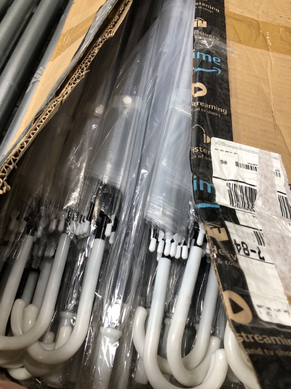 Photo 1 of 60 Pack Clear Wedding Umbrellas Bulk Transparent Auto Open Stick Umbrellas Windproof Waterproof Large Canopy Umbrella with White European J Hook Handle for Wedding Bride Groom Photography Golf Outdoor