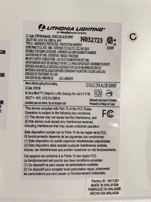 Photo 4 of ***MAJOR DAMAGE - SEE PICTURES - UNABLE TO TEST***
Lithonia Lighting STAKS 2X4 ALO6 SWW7 2 ft. x 4 ft. LL Stack LED Lay-in with 4000 to 6000 Adjustable Lumens