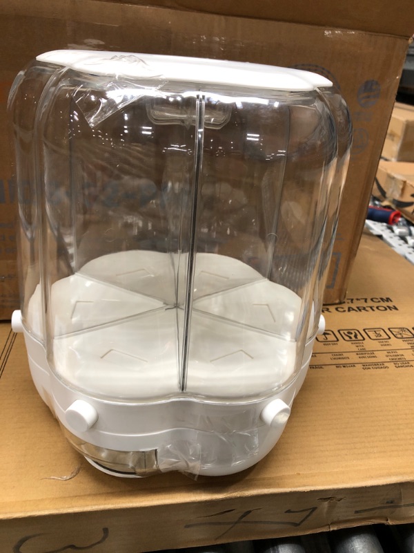 Photo 1 of Fastand Rice and Grain Dispenser, 5.9 Qt(28lb) 360° Rotating Food Storage Container, 6-Compartment Dry Food Dispenser with Lid, Moisture Resistant Airtight Storage for Kitchen Small Grains,Beans,Rice 5.9 Qt (28lb)