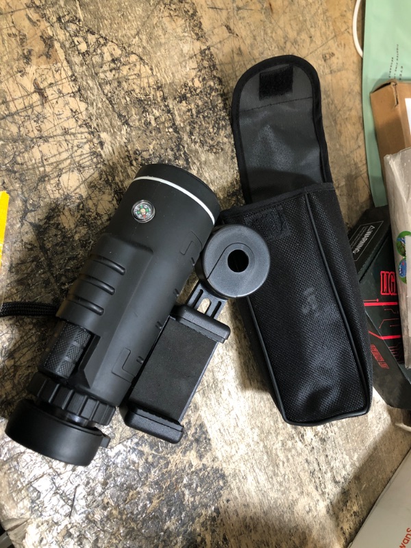 Photo 1 of JiaSifu 40x60 High Definition Monocular Telescope with Smartphone Adapter, BAK4 Prism FMC Monocular with Clear Low Light Vision for Wildlife Hunting Camping Travelling?LD006-00A-PDQ-1?