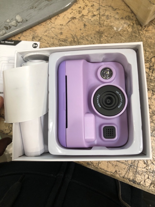 Photo 2 of MEETRYE Instant Print Camera for Kids - Christmas and Birthday Gift Ideas - Digital Toy Camera for Girls and Boys Ages 4 to 14 Purple Camera Set