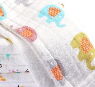 Photo 1 of 12 Pieces Muslin Baby Burp Cloths Muslin Washcloths 10 x 20 Inches 6 Layers Soft Absorbent Cotton Burp Rags Burping Cloths Unisex Spit up Rags Muslin Newborn Towel for for Babies Boys and Girls