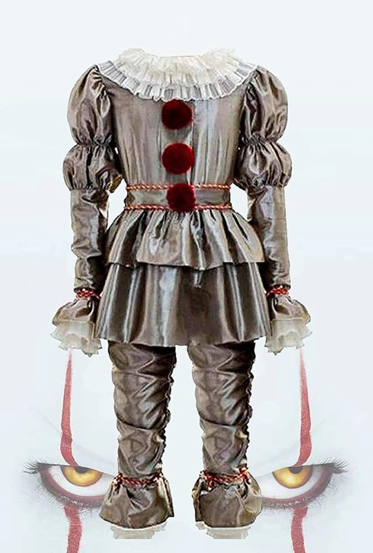 Photo 1 of Deluxe Pennywise Costume - Scary Clown Halloween Cosplay Costume for Kid Boys LARGE