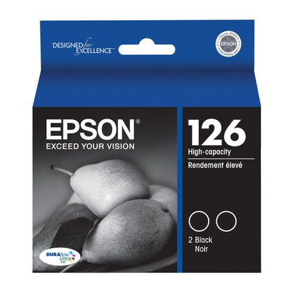 Photo 1 of Epson T126120-D2 DURABrite Ultra Black Dual Pack High Capacity Cartridge Ink & DURABrite Ultra 127 Extra High-Capacity Ink Cartridge Cyan T127220-S Ink