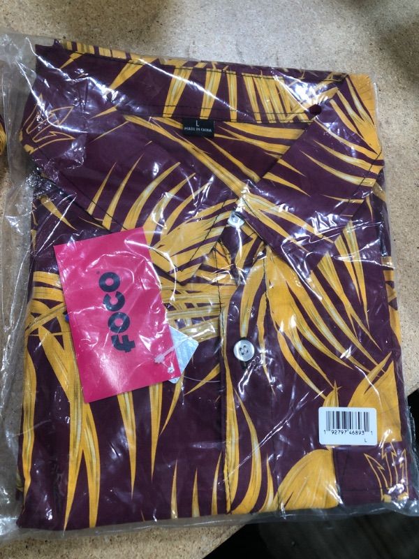 Photo 1 of FOCO NCAA College Team Logo Floral Tropical Button Up Shirt Arizona State Sun Devils 9-1097 Team Color - L 