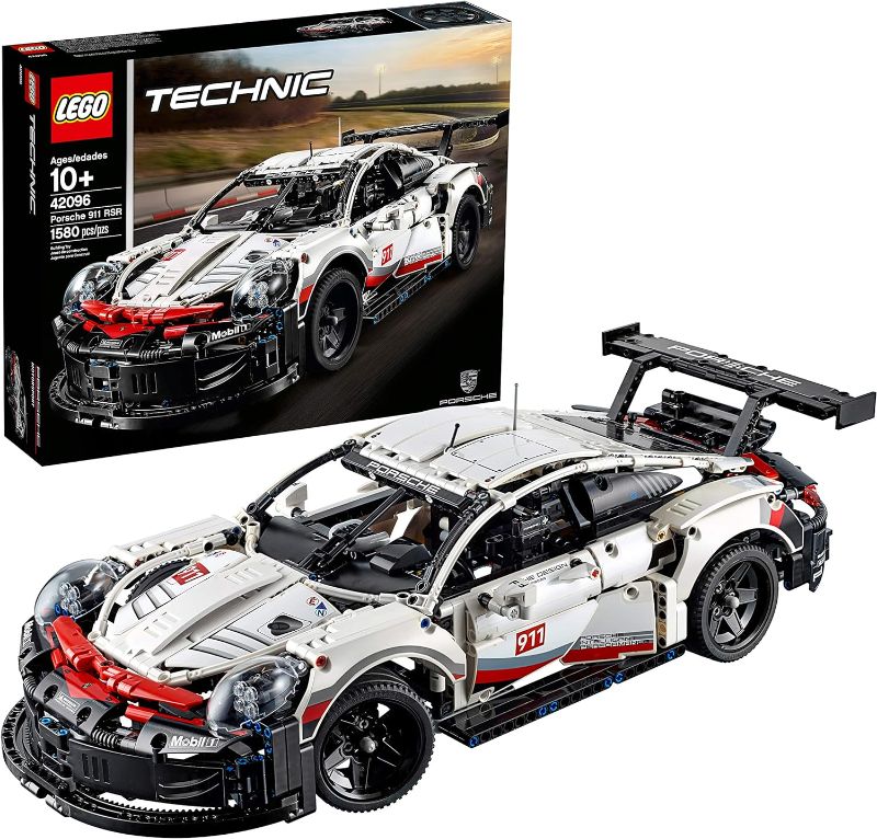 Photo 1 of (USED/UNKNOWN IF MISSING PARTS) LEGO Technic Porsche 911 RSR Race Car Model Building Kit 42096, Advanced Replica