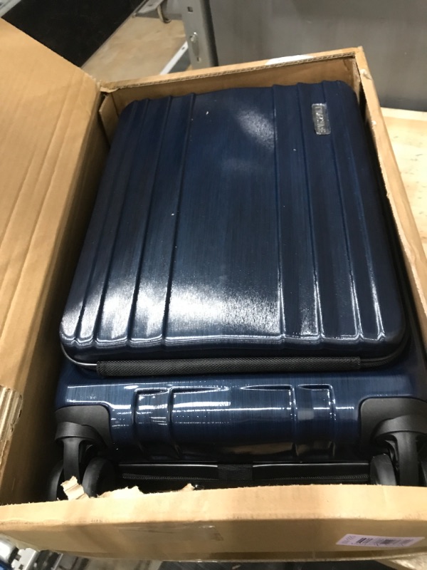 Photo 2 of TydeCkare Carry On 55x35x23cm Cabin Luggage 20" with Front Compartment(No Expand), Lightweight ABS+PC with Dual Control TSA Lock, YKK, 4 Wheels, Dark Blue Dark Blue 20 Inch with Dual Control Lock