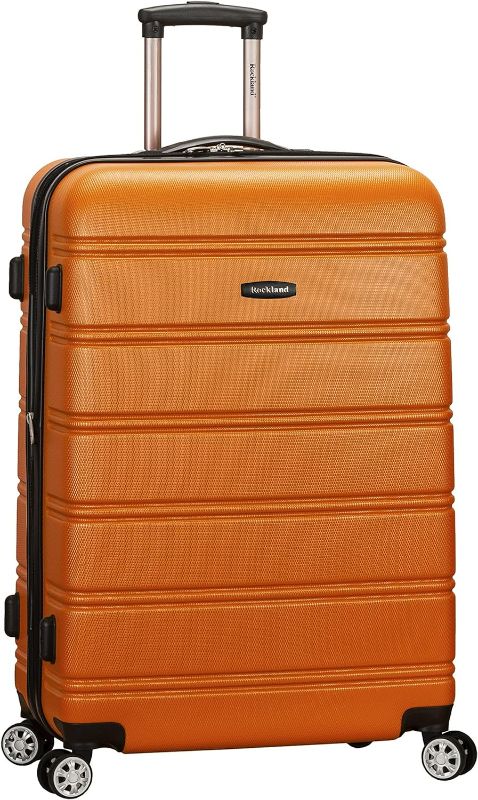 Photo 1 of ***MAJOR DAMAGE - SEE COMMENTS***
Rockland Melbourne Hardside Expandable Spinner Wheel Luggage, Orange, Checked-Large 28-Inch