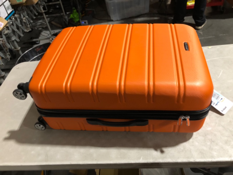 Photo 3 of ***MAJOR DAMAGE - SEE COMMENTS***
Rockland Melbourne Hardside Expandable Spinner Wheel Luggage, Orange, Checked-Large 28-Inch