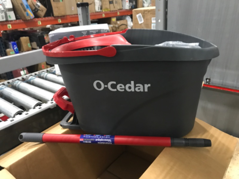 Photo 2 of (READ FULL POST) O-Cedar EasyWring Microfiber Spin Mop, Bucket Floor Cleaning System, Red, Gray
