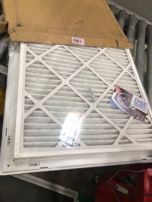 Photo 2 of 20" X 20" Return Air Filter Grille - Filter Included - Easy Plastic Tabs for Removable Face/Door - HVAC VENT DUCT COVER - White [Outer Dimensions: 22 5/8"w X 22 5/8"h] 20 X 20