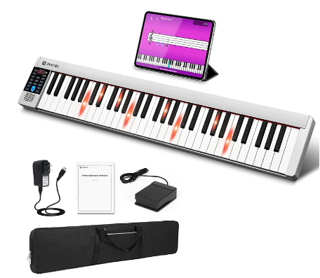 Photo 1 of **SEE NOTES***[??]Vangoa VGD610 Portable Keyboard Piano with MIDI 61 Keys Touch Sensitive Full Size Silver
