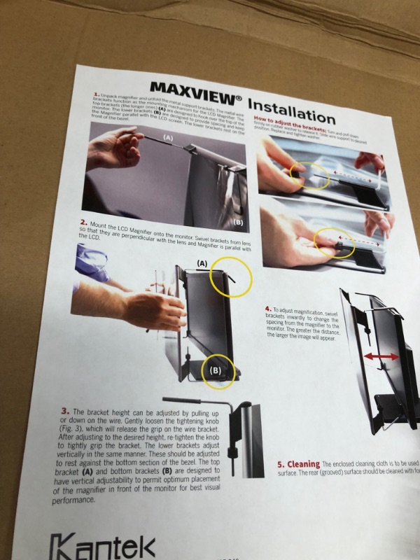 Photo 2 of Kantek MAXVIEW LCD Monitor Magnifier for 24-Inch Widescreen Monitors (Measured Diagonally) (MAG24WL),Clear