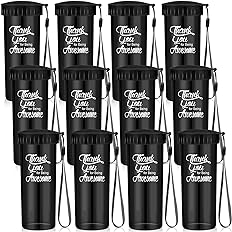 Photo 1 of 15 oz Employee Appreciation Gifts Thank You Gifts for Staff Coworker Inspirational Water Bottles with Lid Strap Christmas Gifts for Team Nurse Men Women(Black, 12 Pcs)
