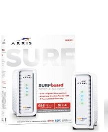 Photo 1 of ARRIS Surfboard SB6183 DOCSIS 3.0 Cable Modem (400 Mbps Max Internet Speed)  W21 AX6600 WiFi 6 Mesh Ready Router Bundle (WiFi Coverage up to 2,750 sq ft) | Mesh with Your Cable Internet DOCSIS 3.0 Modem 