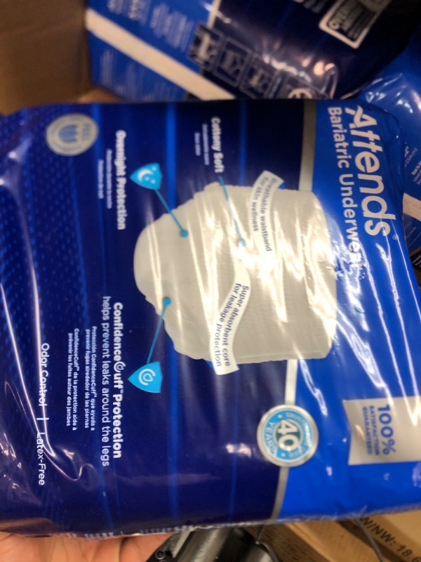 Photo 3 of Attends Bariatric Disposable Underwear Pull On with Tear Away Seams 3X-Large, AU60, Severe, 10 Ct