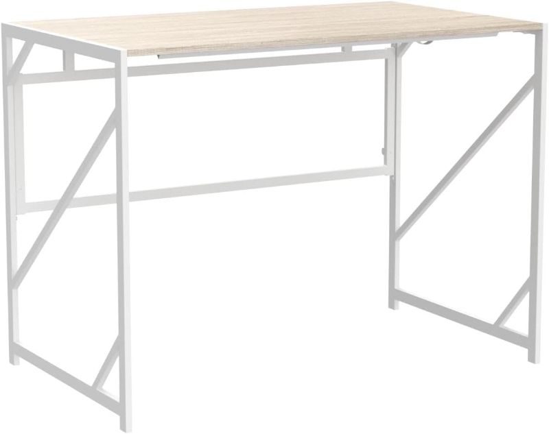 Photo 1 of Folding Desk Writing Computer Desk for Home Office, No-Assembly Study Office Desk Foldable Table for Small Spaces