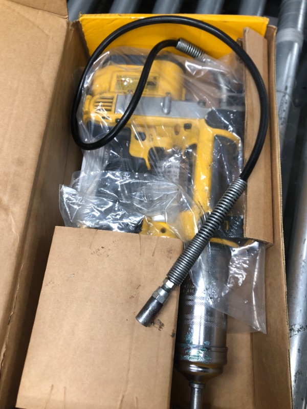 Photo 2 of ***HEAVILY USED - COVERED IN GREASE - UNABLE TO TEST***
DEWALT 20-Volt MAX Cordless 10,000 PSI Variable Speed Grease Gun (Tool-Only)