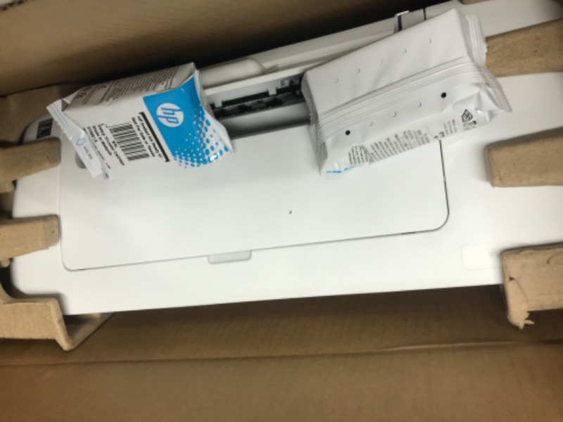 Photo 2 of HP DeskJet 2755e Wireless Color All-in-One Printer with bonus 6 months Instant Ink (26K67A), white