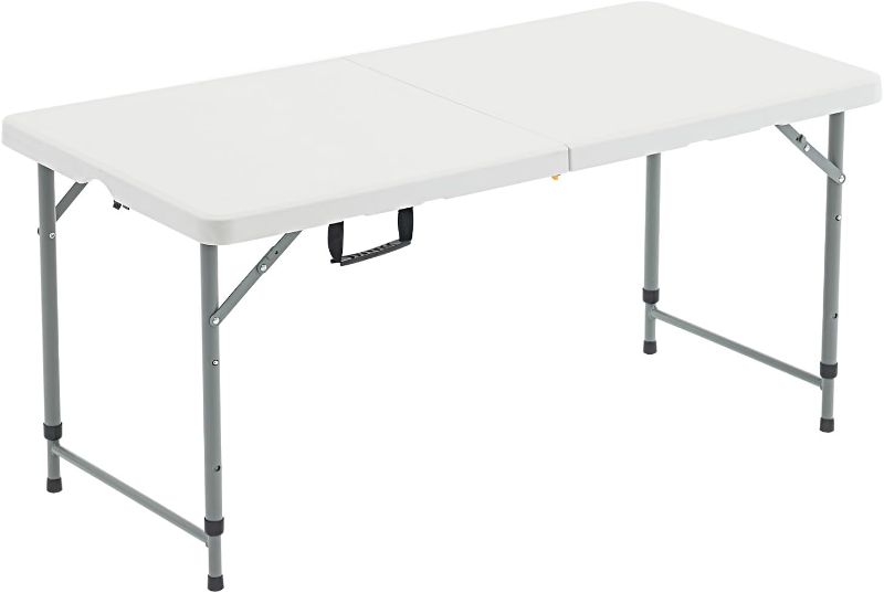 Photo 1 of  Foot Foldable/Folding Table Heavy Duty, Durable and Portable for Dining Picnic and Party (White, 4 Foot)